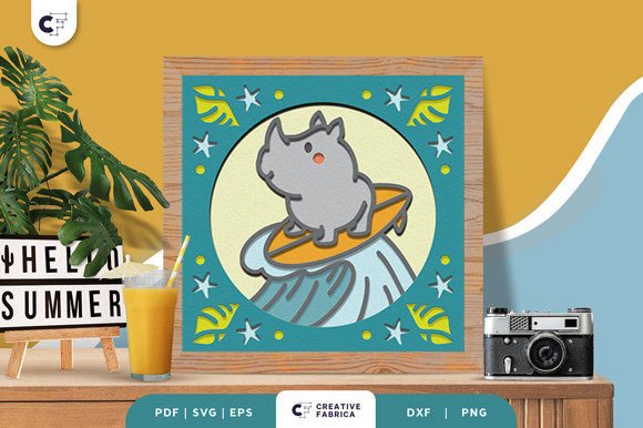 Baby Rhino in the Summer 3D Shadow Box Review
