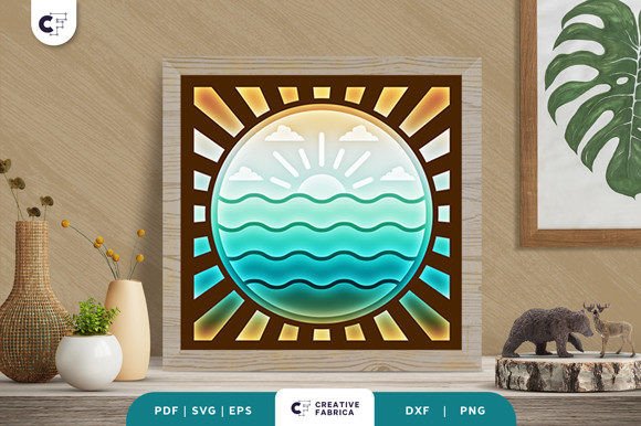 Beach Waves 3D Shadow Box Paper Cut Review