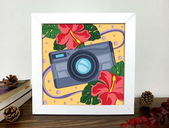 Camera Shadow Box 3D Svg for Branding