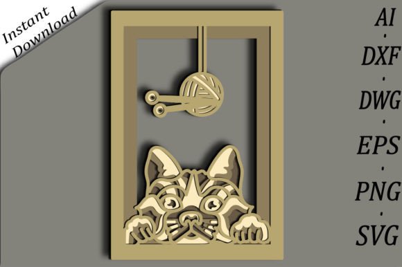 Cat Multilayer 3D SVG Cat 3D Mandala for Laser Cutting Wall Decor