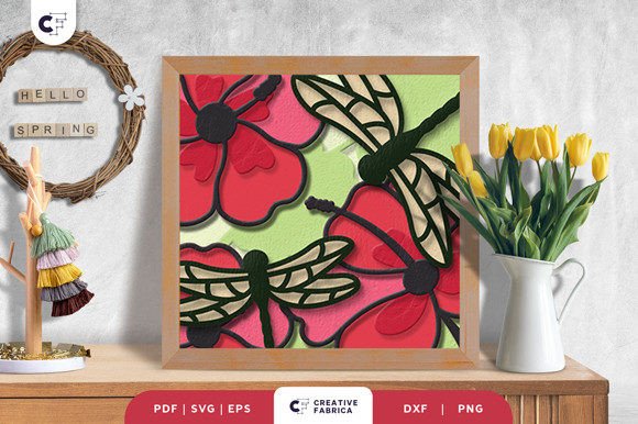 Digital Review: Dragonfly on the Flowers 3D Shadow Box for Seasons