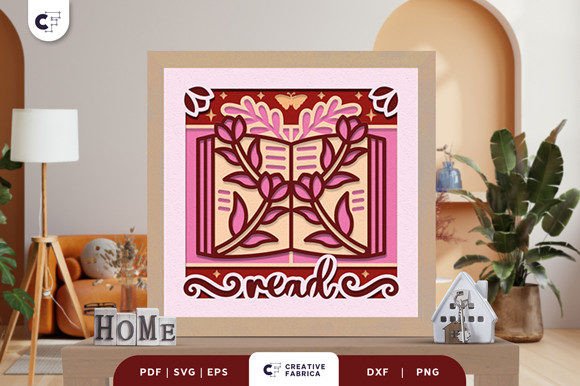 Floral Book 3D Layered Paper Cut SVG for Ornaments