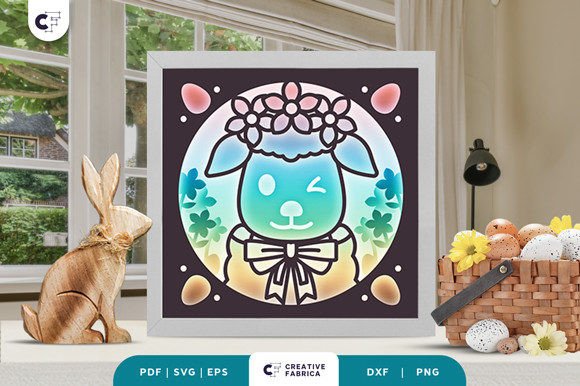 Floral Easter Lamb 3D Shadow Box Paper Review for Sellers