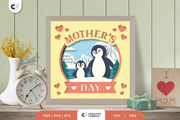Mama and Baby Penguin 3D Shadow Box Review