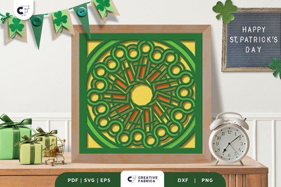 Round Celtic Knot 3D Shadow Box Papercut for Holidays and 3D SVG