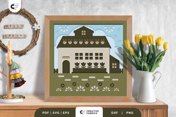 Spring House 3D Shadow Box Paper Cut: A Seasons 3D SVG Review