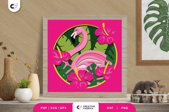 Tropical Flamingo 3D Shadow Box: A 3D SVG Review for Other