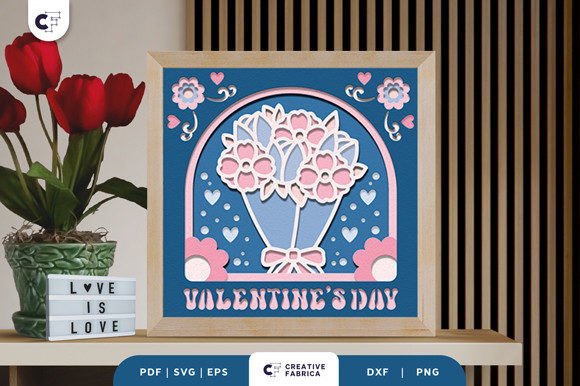 Valentine s Bouquet 3D Shadow Box: A 3D SVG Review