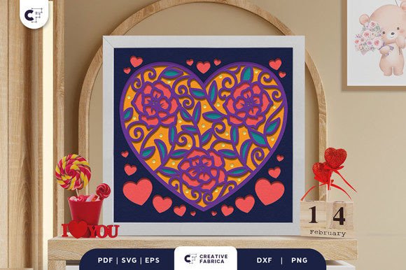 Valentines Heart Shape 3D Light Box SVG Review