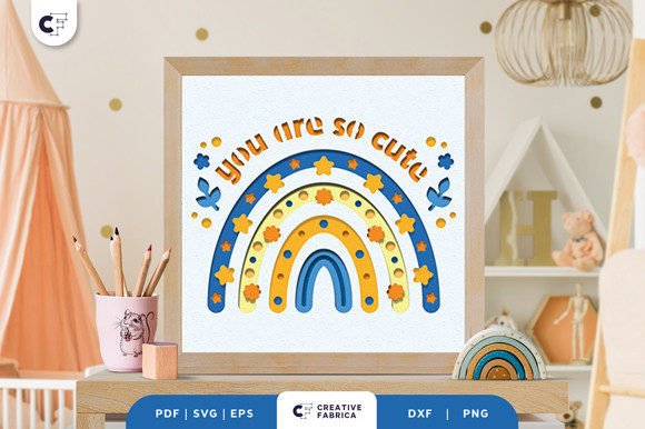 You Are so Cute Boho Rainbow 3D SVG for Baby Brands